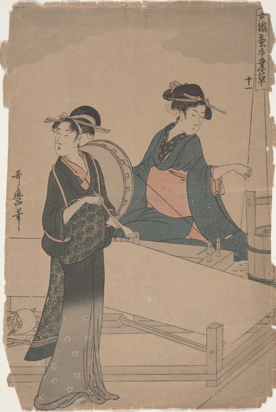 No. 11 from the series Women Engaged in the Sericulture Industry by Kitagawa Utamaro